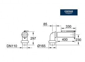 MEDIDAS CONECTOR SALIDA WC HORIZONTAL y VERTICAL GROHE
